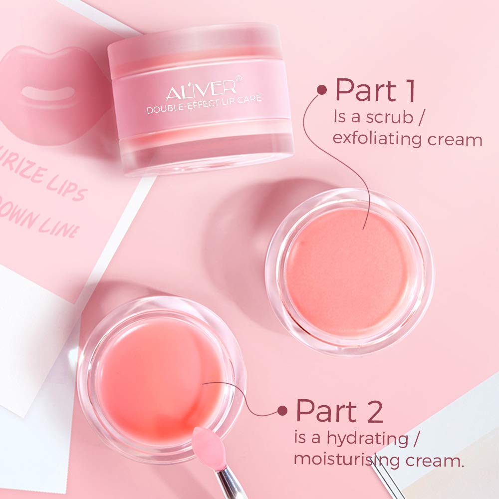 Collagen Peptide Lip Sleep Mask & Peach Lip Scrub - Overnight Moisturizing Treatment for Dry, Chapped, Peeling & Cracked Lips | Hydrating Lip Balm for Deep Repair | Perfect for Nighttime Lip Care & Winter Lip Protection (Peach Scent)