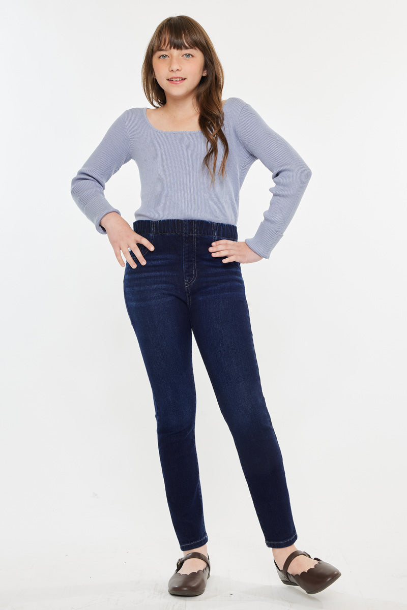 Crystal High Rise Ankle Skinny Jeans for Kids - Trendy Stretch Denim Pants for Girls & Boys - Perfect for School, Playdates & Casual Outings