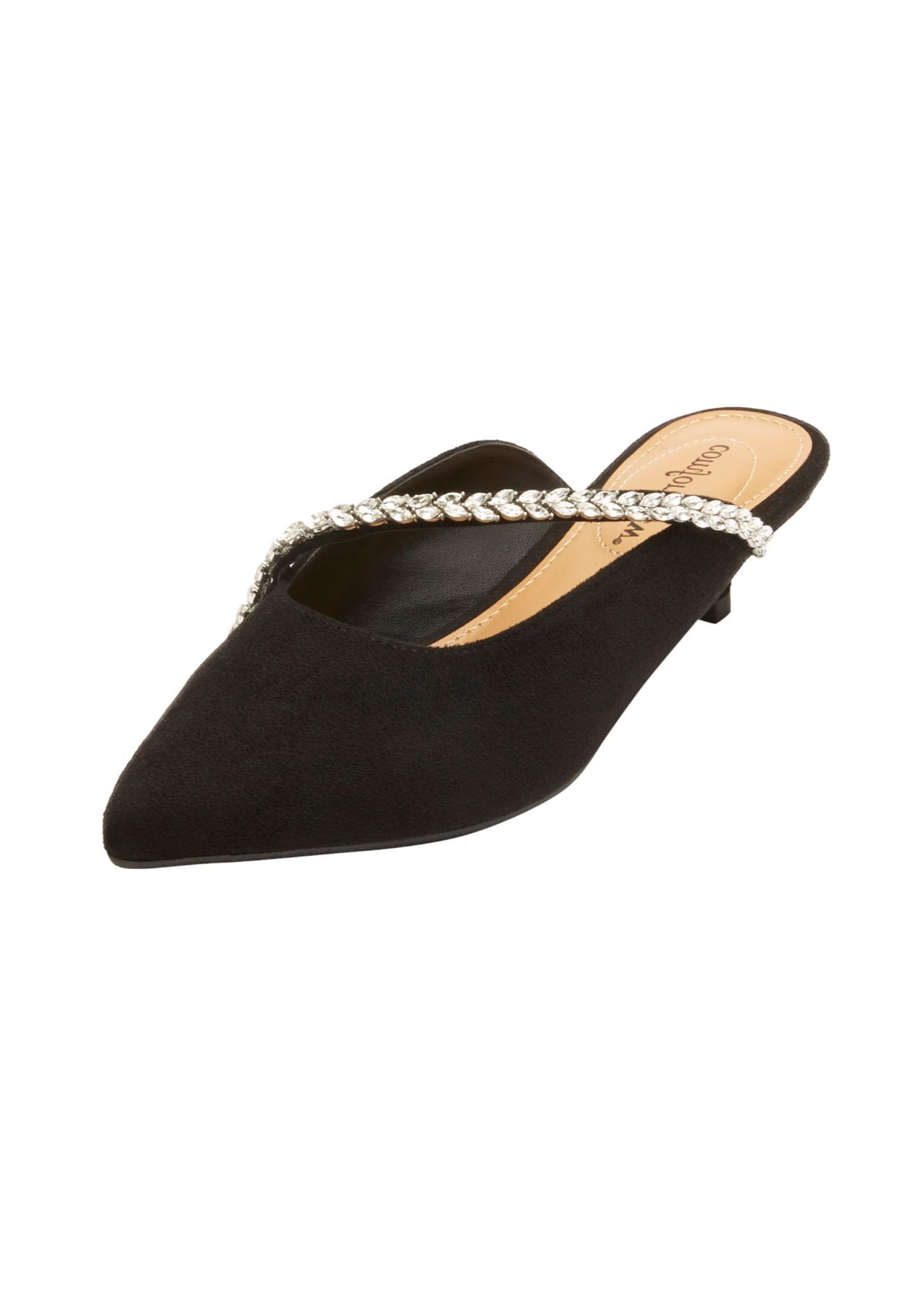 Comfortview Women's Wide Width The Bette Mule - Slip-On House Shoes for Relaxing at Home, Spa & Lounging