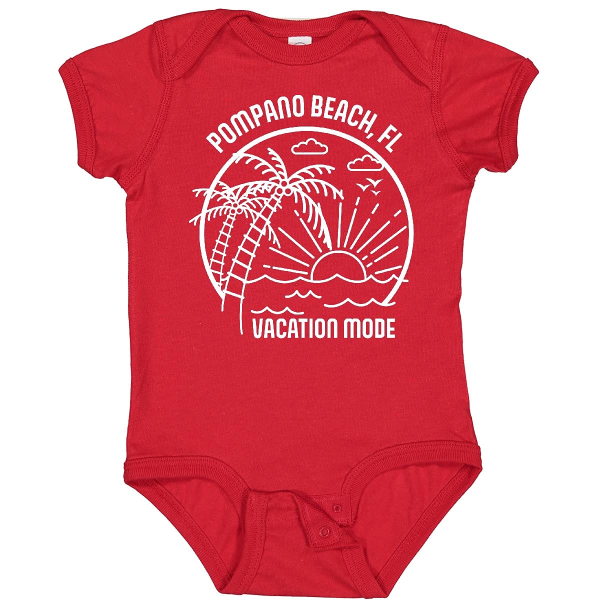 Inktastic Summer Vacation Mode Pompano Beach Florida Baby Bodysuit - Cute Outfit for Beach Trips, Family Photos & Florida Vacations