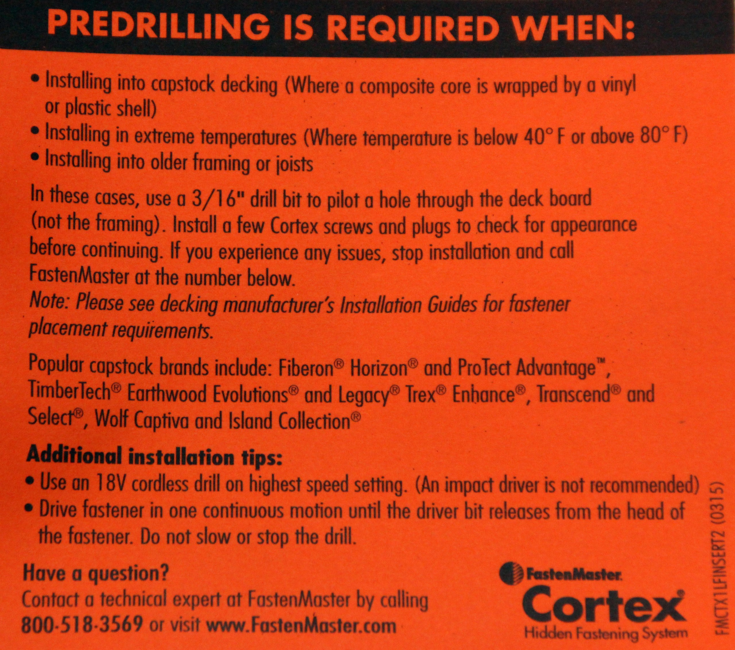 FastenMaster Cortex Hidden Fastening System - Trex Transcend Rope Swing Deck Plugs (100 Linear Feet) - Perfect for Concealed Deck Fastening & Outdoor Railing Installation