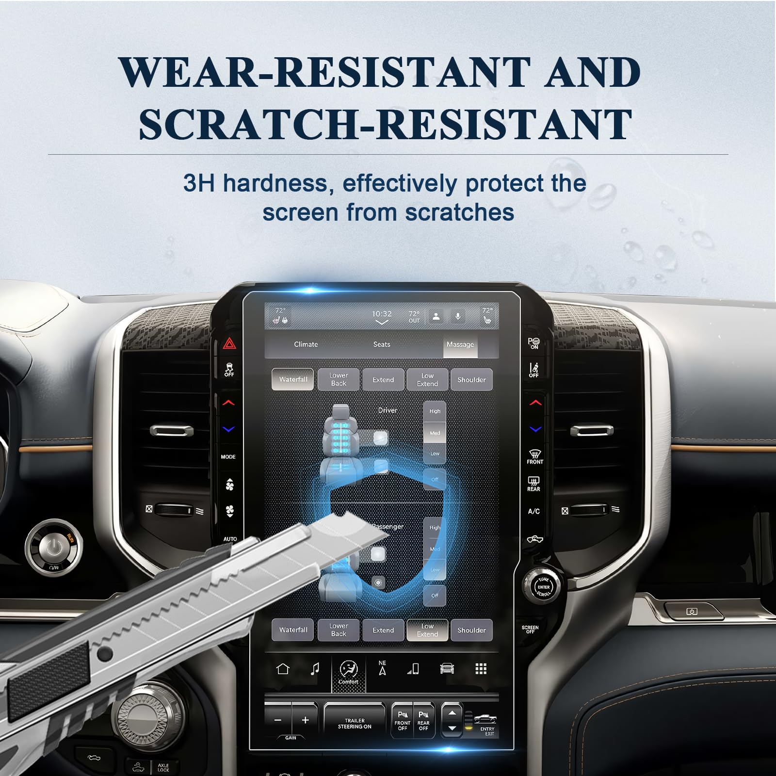 BIBIBO 2-Pack Anti-Glare Screen Protector for 2025+ RAM 1500 & Dodge RAM Trucks - 14.4