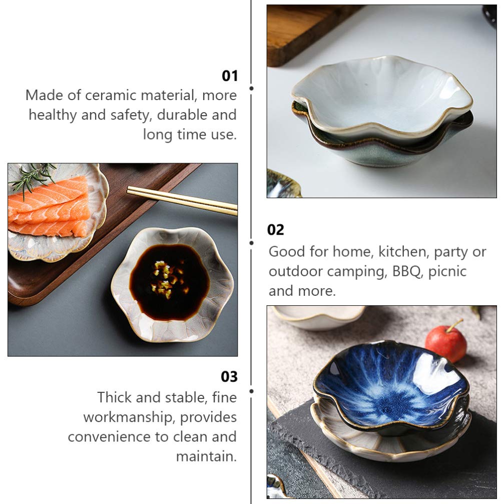 3-Piece Ceramic Dipping Bowls Set - Small Sauce Dishes for Seasoning, Snacks & Desserts - Perfect for Sushi, Soy Sauce, Condiments & Party Appetizers