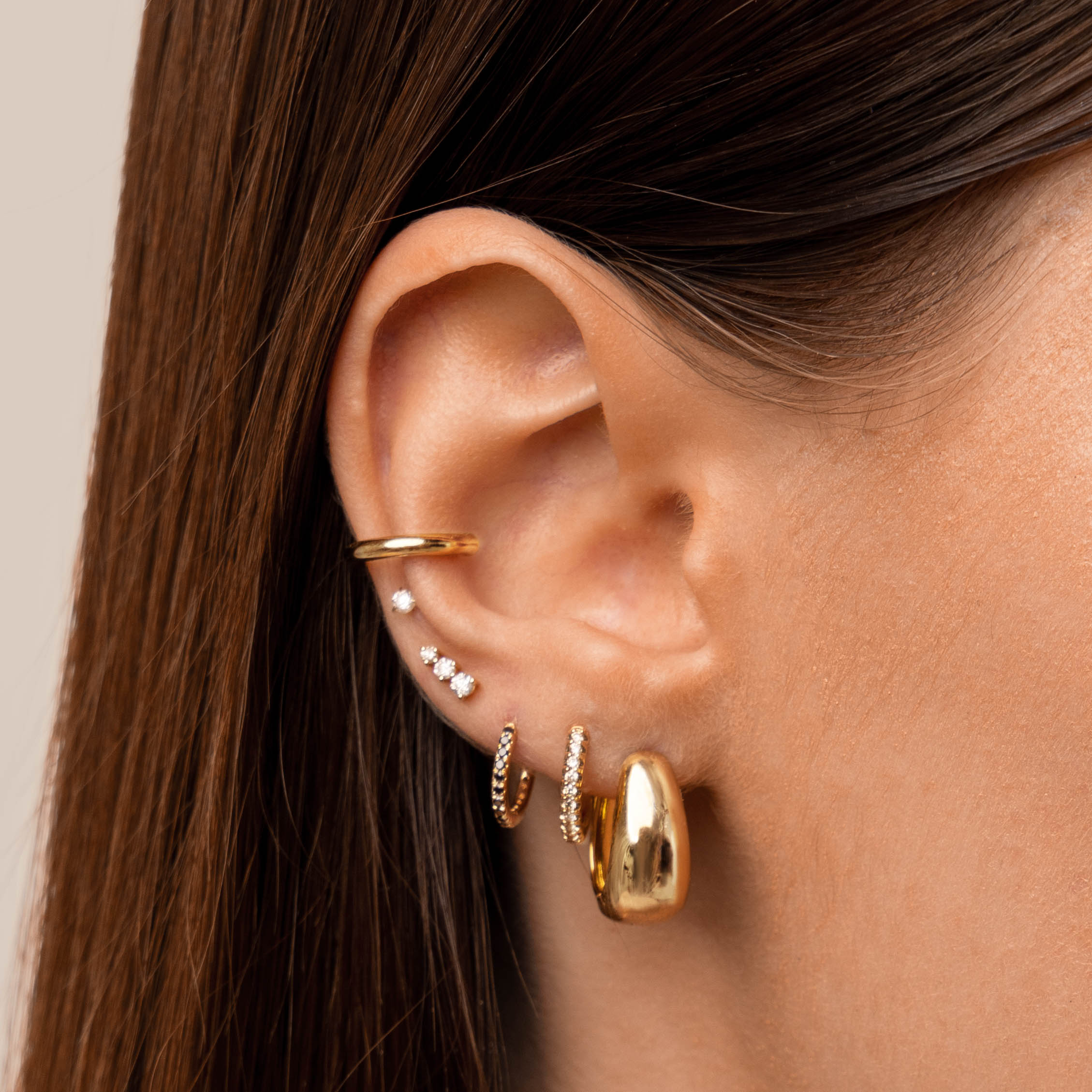 Gold Dome Huggie Hoop Earrings for Women - Minimalist Huggie Hoops for Everyday Wear, Gift Giving & Special Occasions