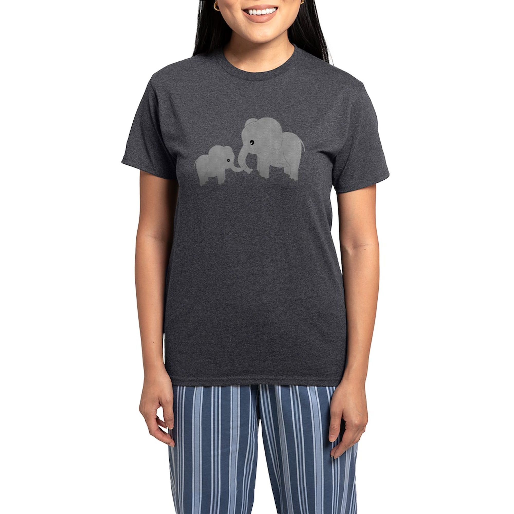 Cute Elephants Mom and Baby Pajama Set for Women - Soft & Comfortable Novelty Sleepwear in Charcoal | Perfect for Mother-Daughter Matching Outfits, Family Pajama Parties & Cozy Nights