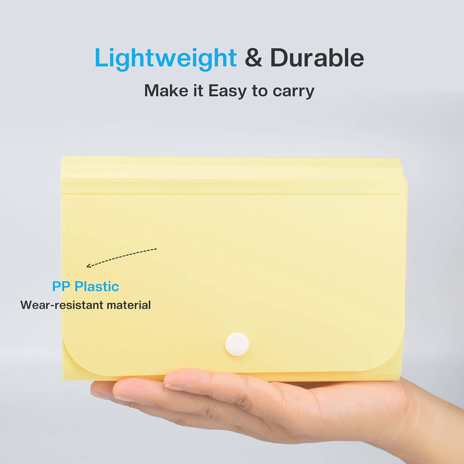 13-Pocket Accordion File Organizer Wallet for Coupons, Receipts, Cash & Tax Documents - Mini Checkbook-Style Folder with Tabs (7x4.5 Inches, Yellow) | Perfect for Home Budgeting, Grocery Shopping & Office Organization