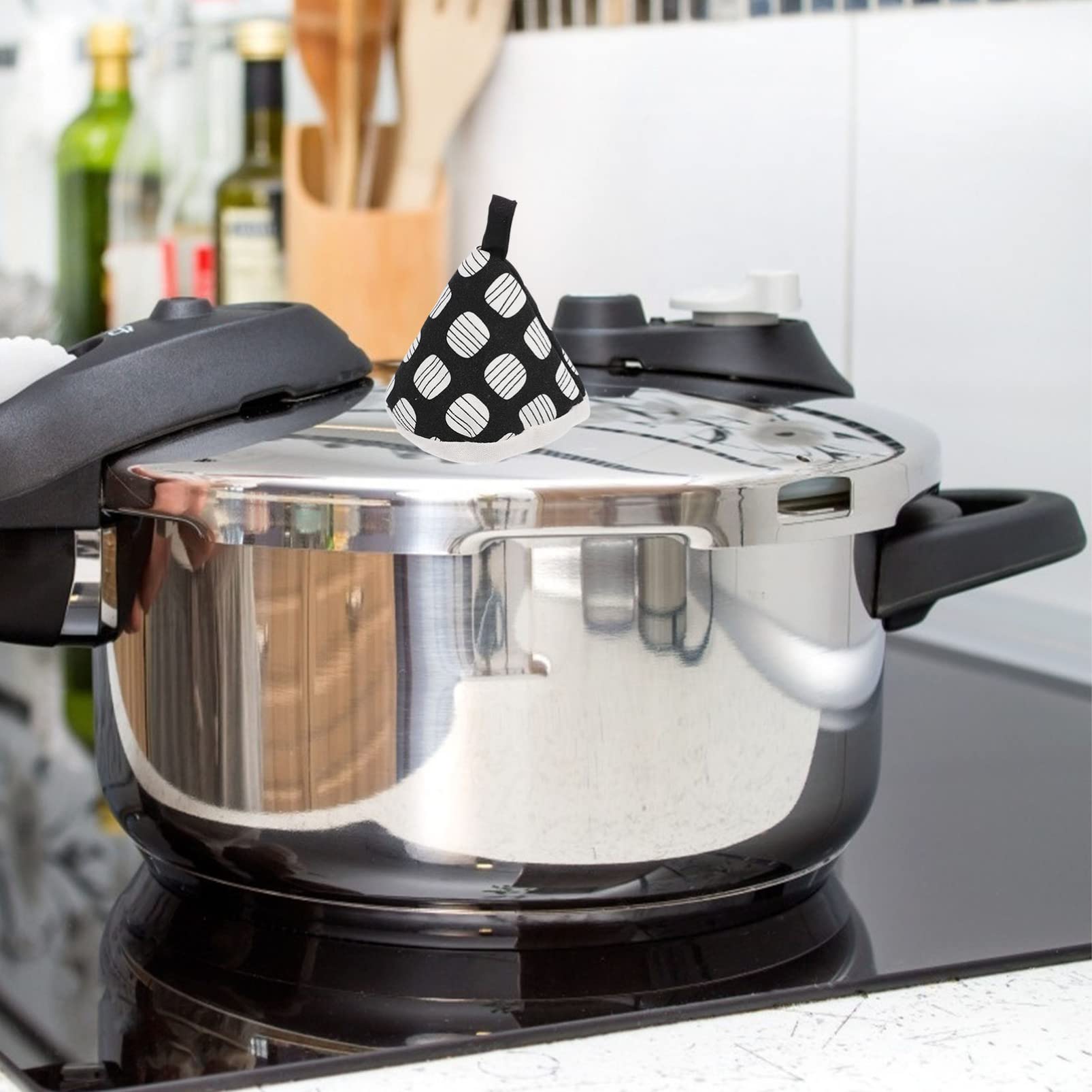 2pcs Heat Resistant Pot Lid Cover & Handle Protector - Thickened Cotton Anti-Scald Gloves for Hot Pots, Cooking & Kitchen Safety - Perfect for Soup Pots, Pressure Cookers & Stovetop Cooking
