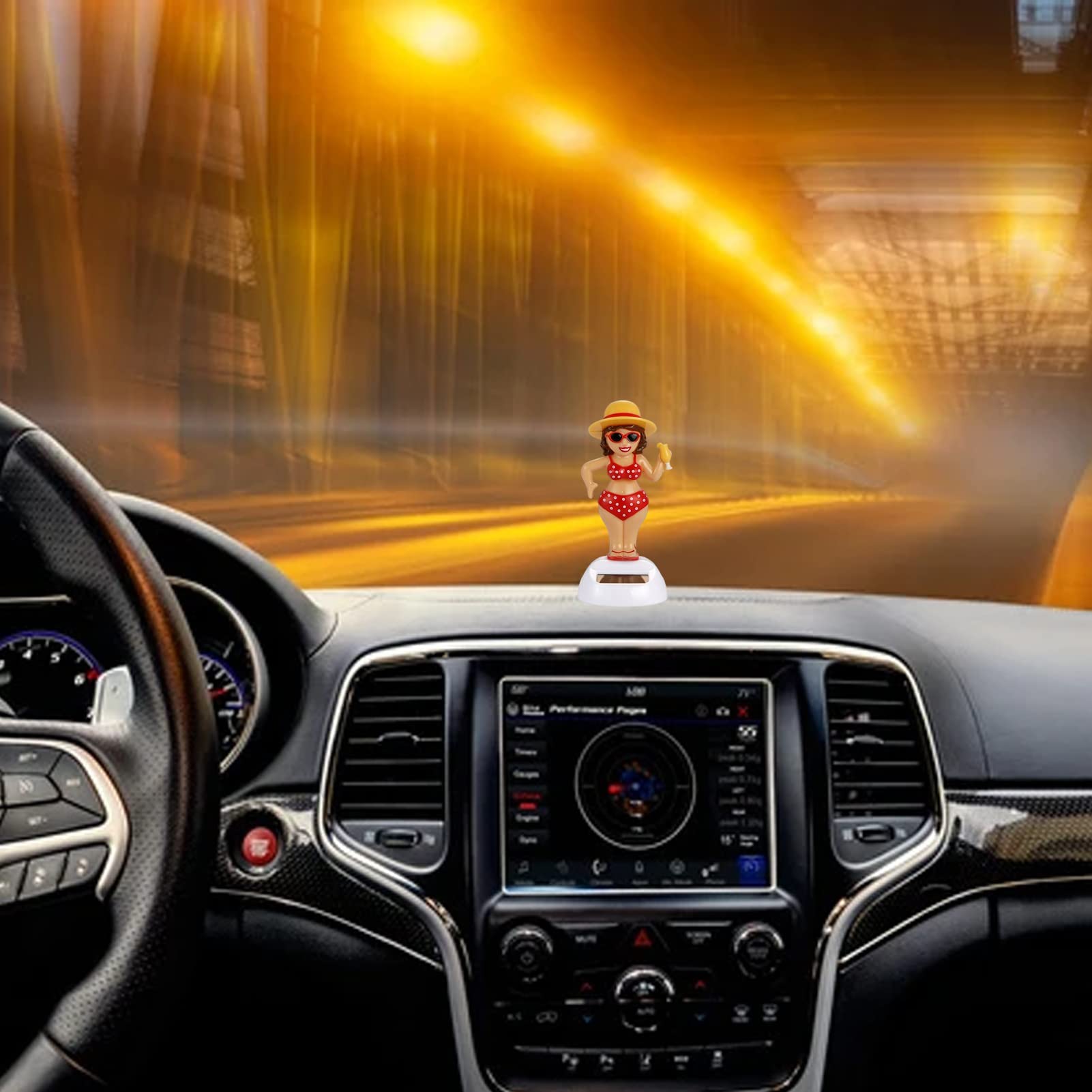 Solar Powered Dancing Doll Car Ornament - Cute Shaking Figure Toy for Dashboard & Window Decoration - Fun Gift for Car, Home & Office Decor (Perfect for Kids, Gifts & Stress Relief)