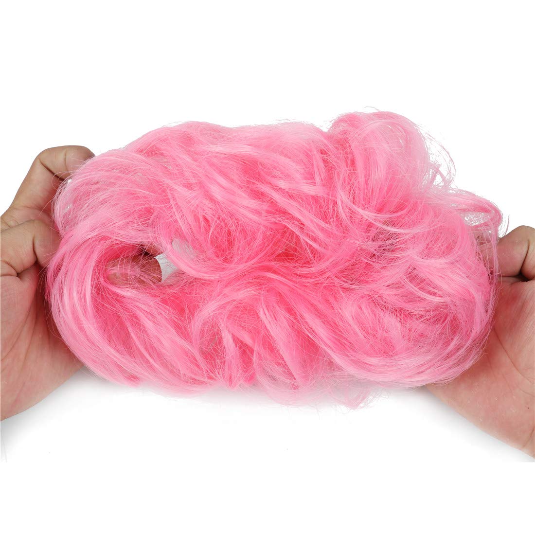 2Pcs Messy Bun Hair Piece - Curly Fake Hair Scrunchie Extension for Updos & Ponytails | Perfect for Weddings, Cosplay & Daily Styling
