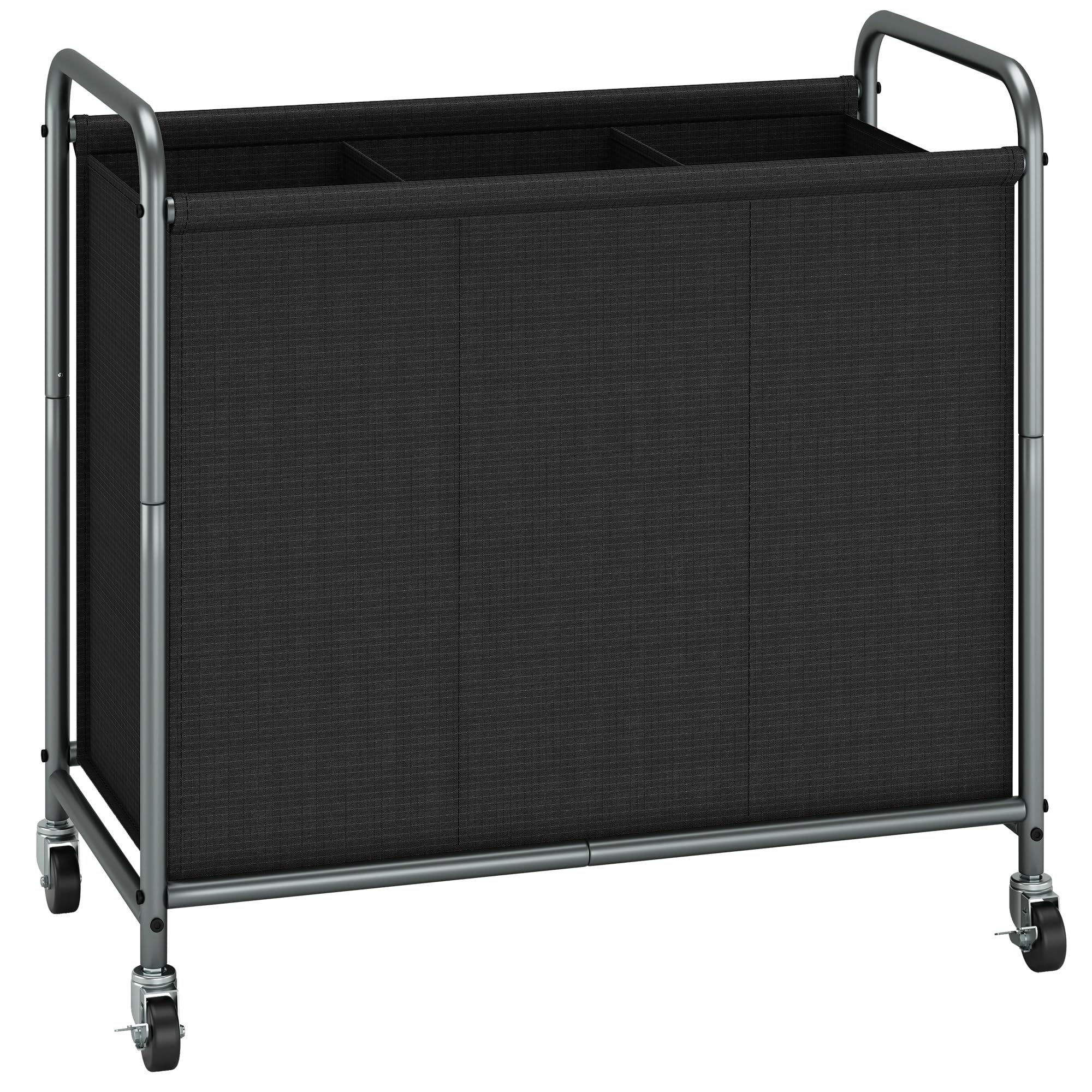 STORAGE MANIAC 165L Laundry Hamper with Wheels - 3-Section Clothes Sorter for Home & Laundry Room