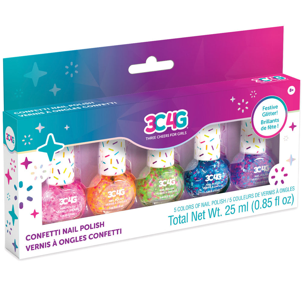 Sparkle & Shine Confetti Nail Polish Set - 6 Multi-Color Glitter Nail Polish Kit for Women | Perfect for Parties, Nail Art & Special Occasions