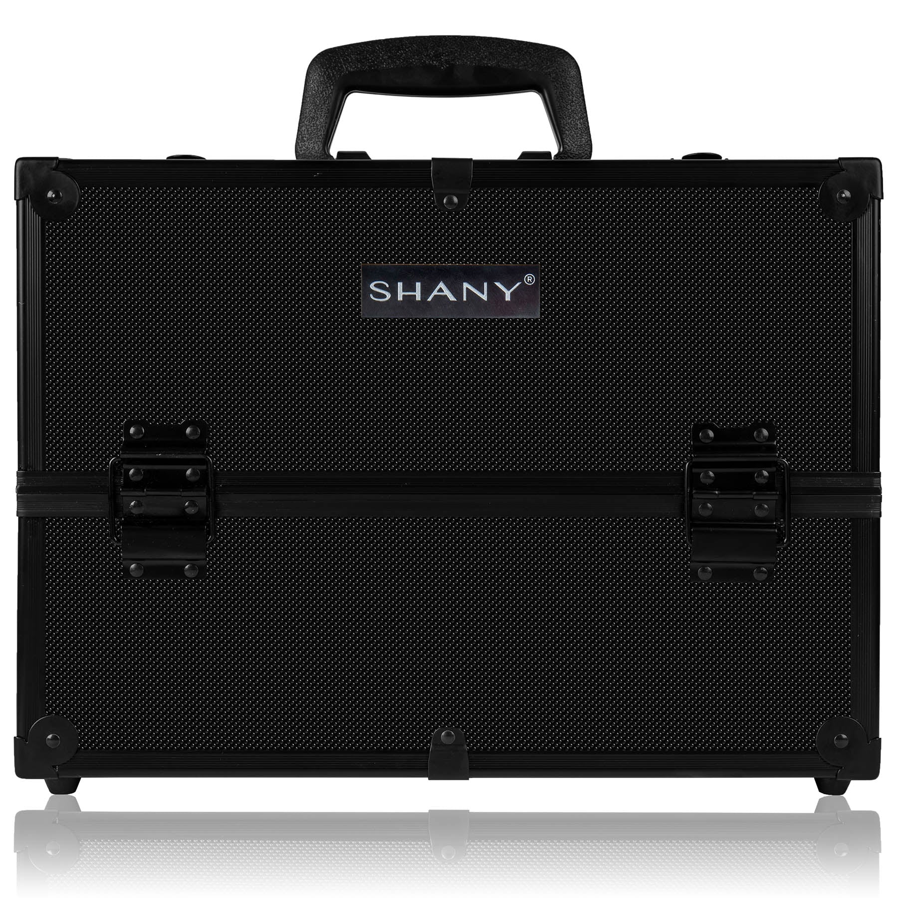 Professional Makeup Train Case with Shoulder Strap & Secure Locks - Portable Cosmetic Organizer for Travel, Salon, and Makeup Artists