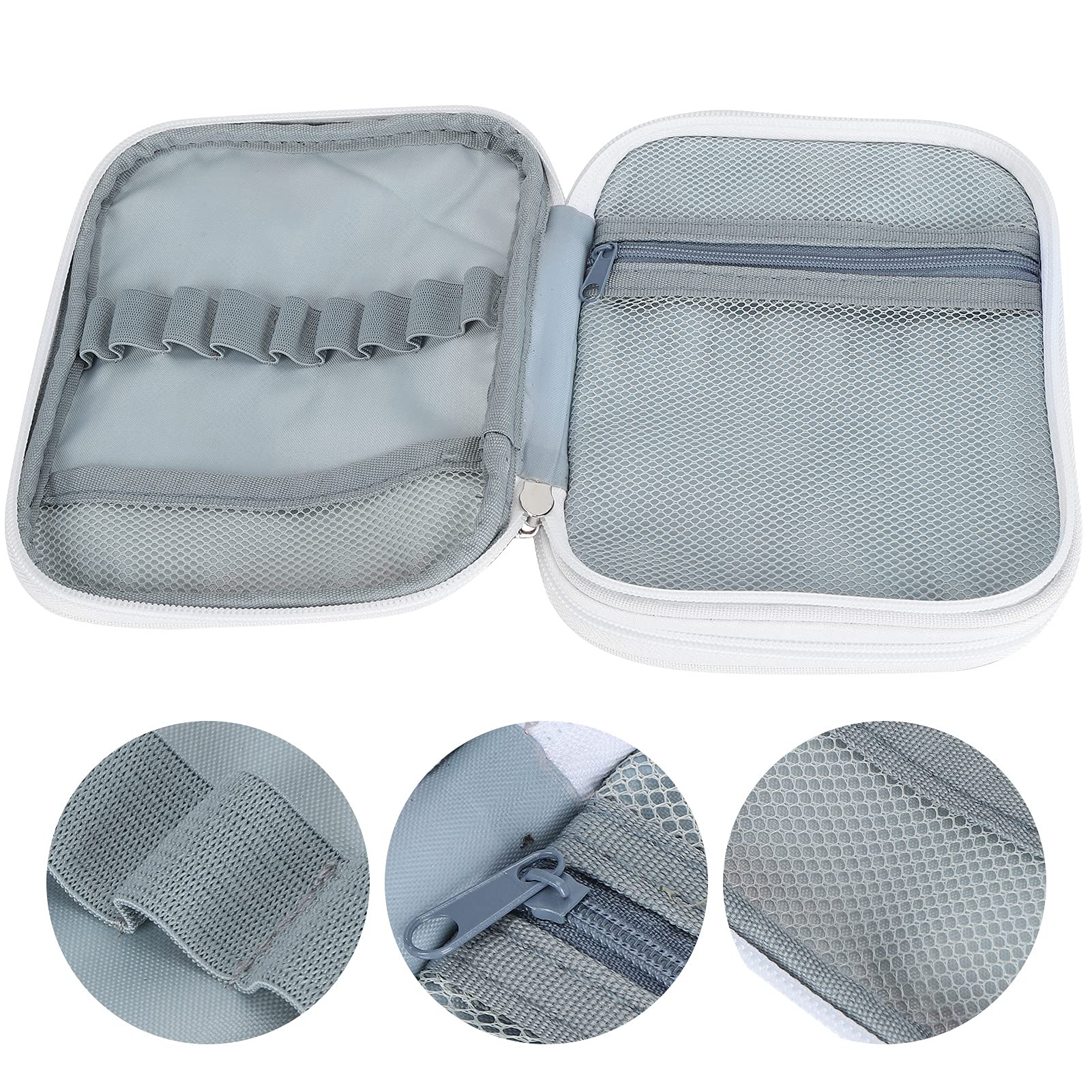 Crochet Hook Case with Double Layer Zipper & Mesh Pockets - Storage Organizer Bag for Crochet Needles, Knitting Accessories & Hooks Holder | Lightweight & Durable | Perfect for Travel, Crafting & Yarn Projects