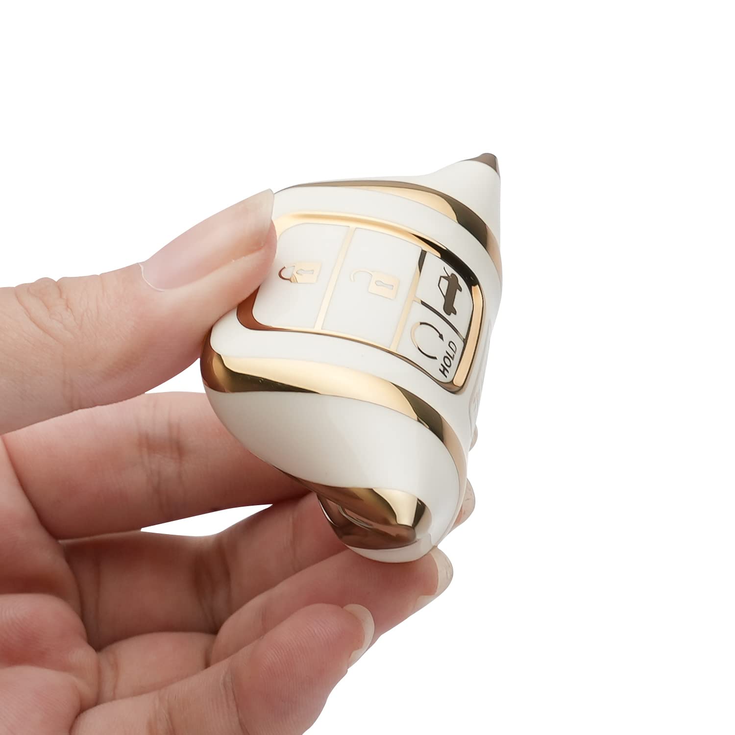 Premium Honda Key Fob Cover - Compatible with Accord, Civic, CR-V, Pilot, Odyssey, Passport Smart Remote Keys | Durable Smart Key Shell Case (Ivory White) - Protect Your Key Fob from Scratches & Drops for Daily Use, Commuting & Travel