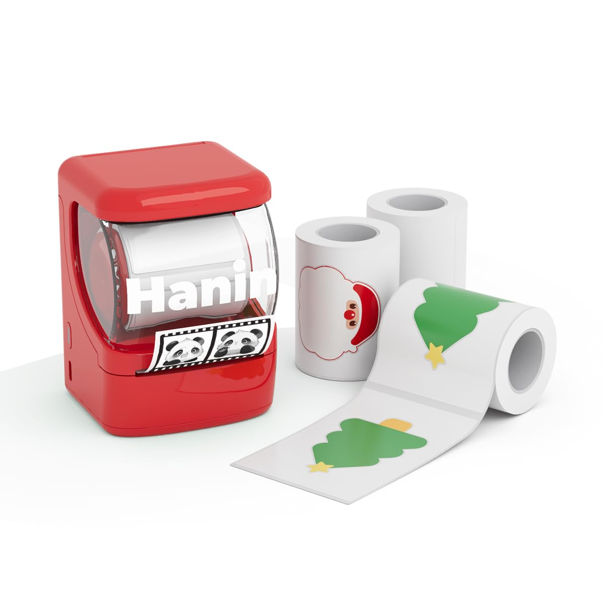 HPRT 2 Inch Portable Thermal Label Printer with Tape - Large Label Maker for Storage Bins, Stickers, Shipping & Organization (Red) - Perfect for Home, Office & Warehouse Use