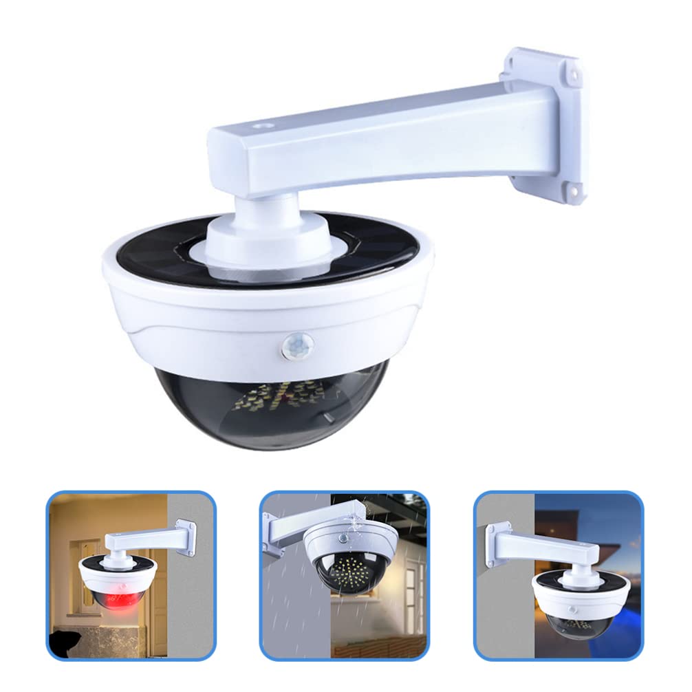 OSALADI Fake Security Camera with LED Lights - Dummy Surveillance Camera, Anti-Theft Warning Light, Motion Sensor, Outdoor Plastic Charging Light - Perfect for Home Security & Business Protection