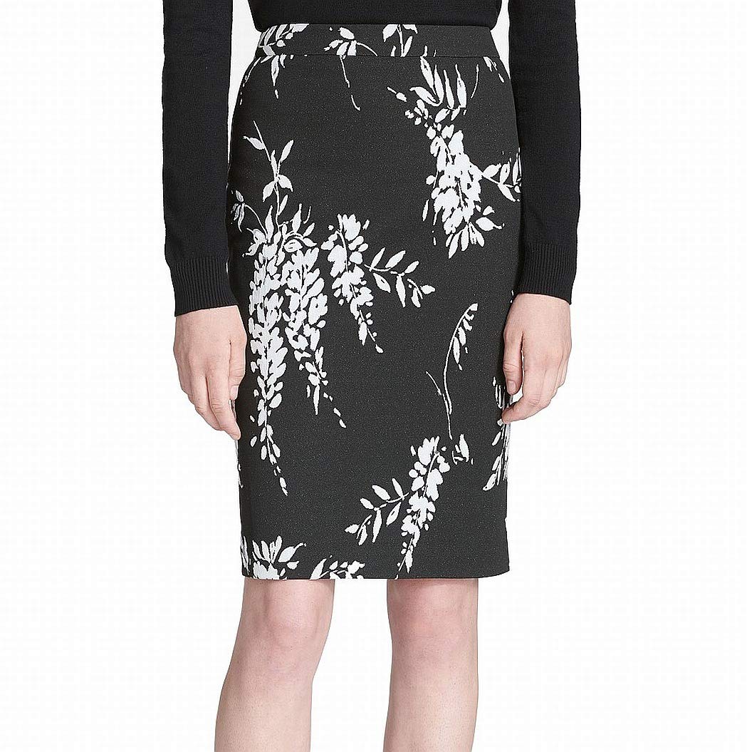 Calvin Klein Floral Pencil Skirt for Women - Black Size 10 | Office & Party Wear