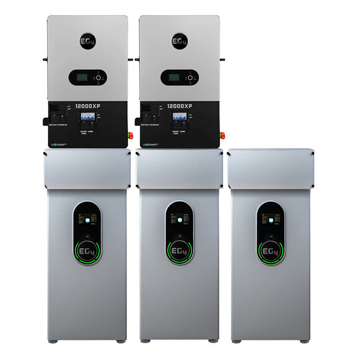 EG4 12000XP Solar Inverter & Indoor Wall-Mount Battery Bundle - Perfect for Home Solar Power Backup & Off-Grid Energy Storage