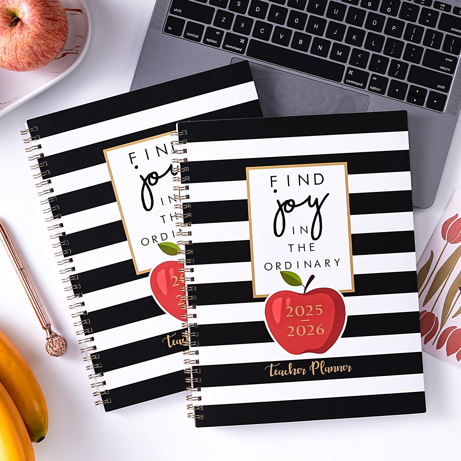 2025-2026 Teacher Planner - Weekly & Monthly Lesson Organizer, Academic Year July 2025 to June 2026, 8x10 Inch Twin-Wire Bound Planner for Educators - Classic Black | Perfect for Classroom Planning, Homeschooling & Teacher Gifts