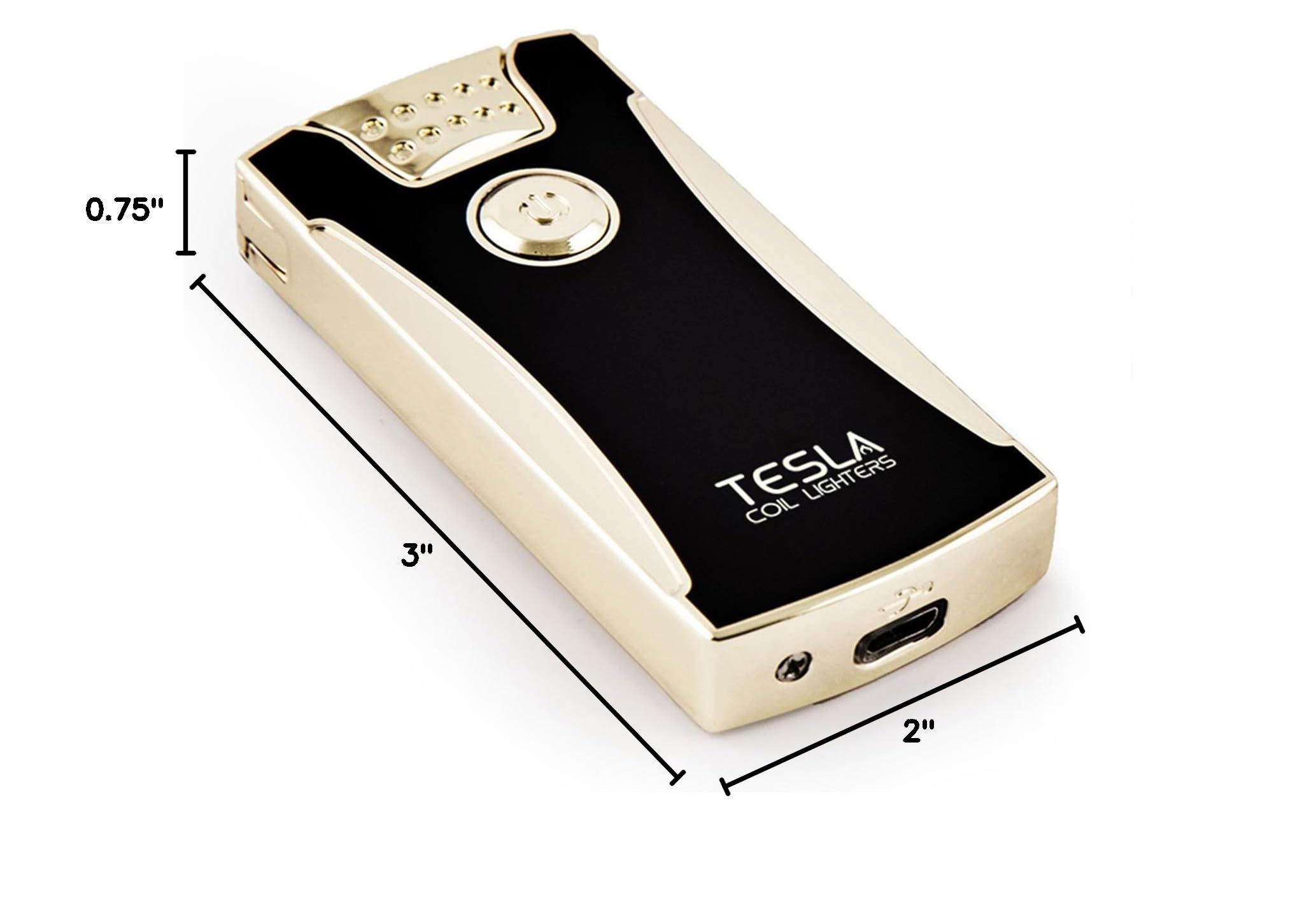 Tesla Coil Lighters™ USB Rechargeable Windproof Dual Arc Plasma Lighter - Gold - Perfect for Camping, Outdoor Adventures & Gift Giving