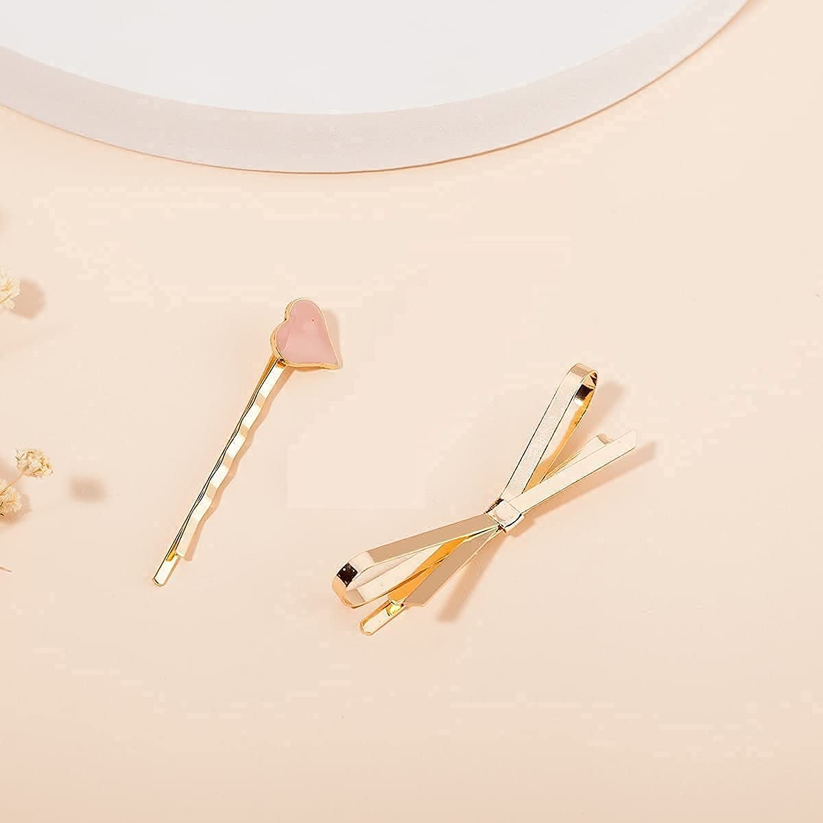 BOTIST Geometric Hollow Metal Hair Clips for Women - Korean Style Barrettes with Pearl Accents (3-Pack) | Perfect for Updos, Braids & Everyday Hairstyles