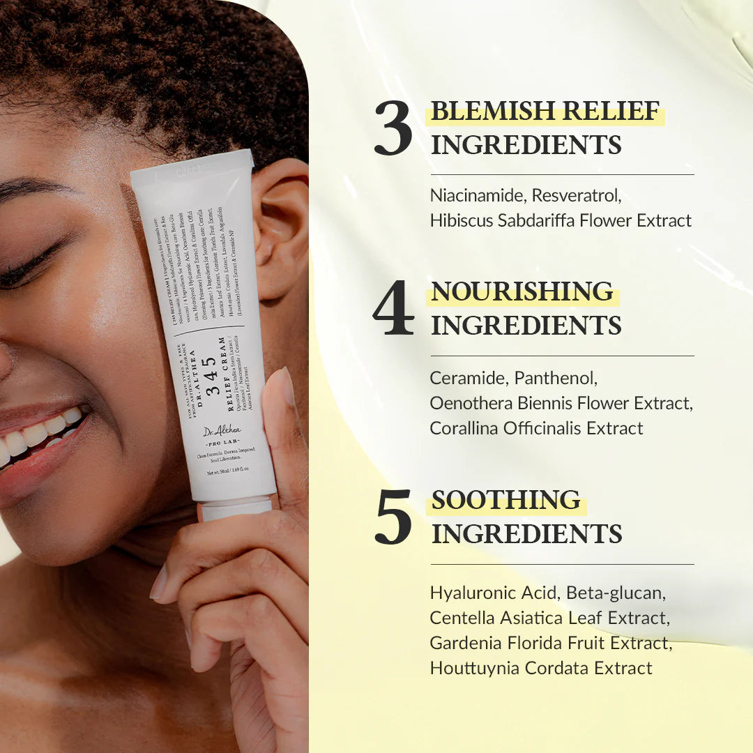 Dr. Althea 345 Relief Cream 50ml - Soothing Moisturizer for Dry, Irritated Skin - Perfect for Eczema, Psoriasis & Dermatitis Care