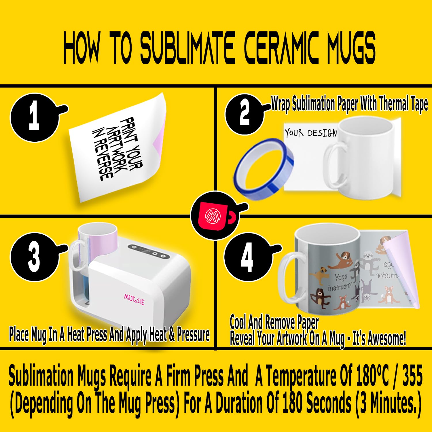 15oz Sublimation Blank Ceramic Mugs - 24 Pack with Gift Boxes - Customizable Coffee Cups for DIY Printing, Gifts & Office Use - TWISTED ENVY Brand