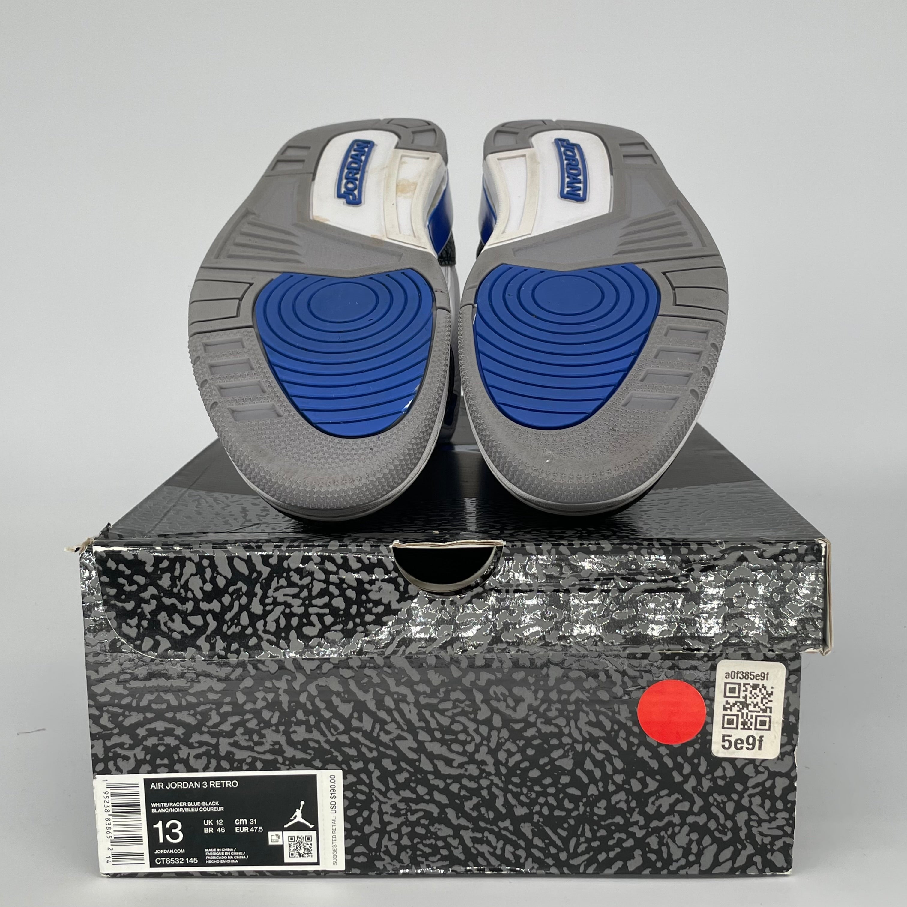 AIR JORDAN 3 RACER BLUE Men's Basketball Shoes Size 13 - CT8532-145 | Retro Sneakers for Running, Training & Streetwear Fashion
