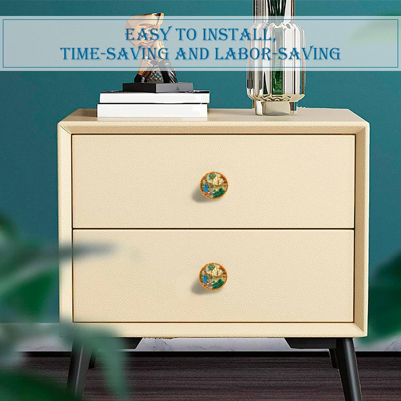 Funny Florida State Flag Round Cabinet Knobs - Stainless Steel Drawer Pulls & Dresser Handles - Decorative Hardware for Kitchen, Bathroom & Furniture (Set of 10) - Perfect for Home Renovation & DIY Projects
