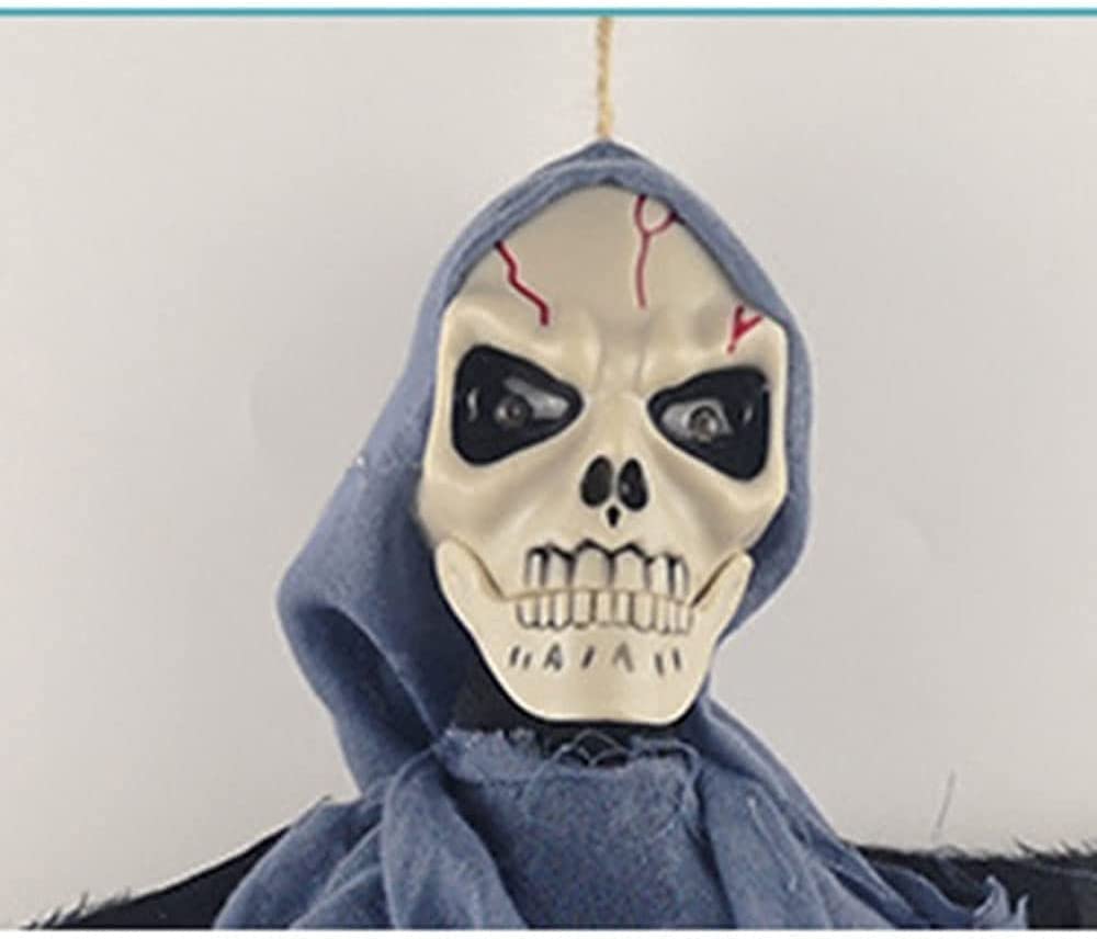 Spooky Halloween Decorations - 2 Pack Hanging Death Grim Reaper & Skeleton Props for Haunted House, Horror Party Decor | Perfect for Indoor/Outdoor Halloween Party, Yard Display & Scary Home Decor