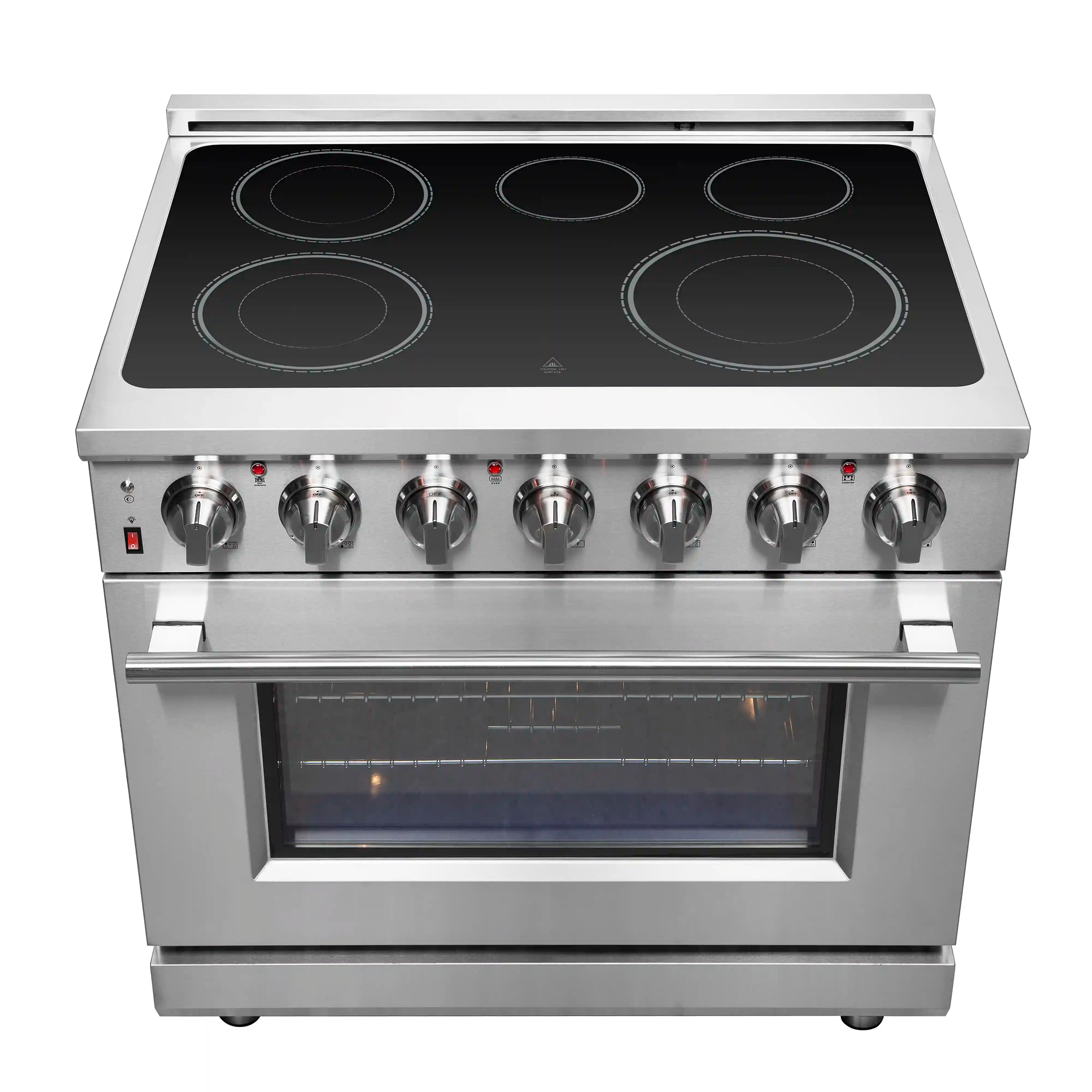 Forno Massimo 36 Inch Freestanding Electric Range - Stainless Steel (FFSEL6020 36) | Professional Kitchen Appliance for Home Cooking & Baking