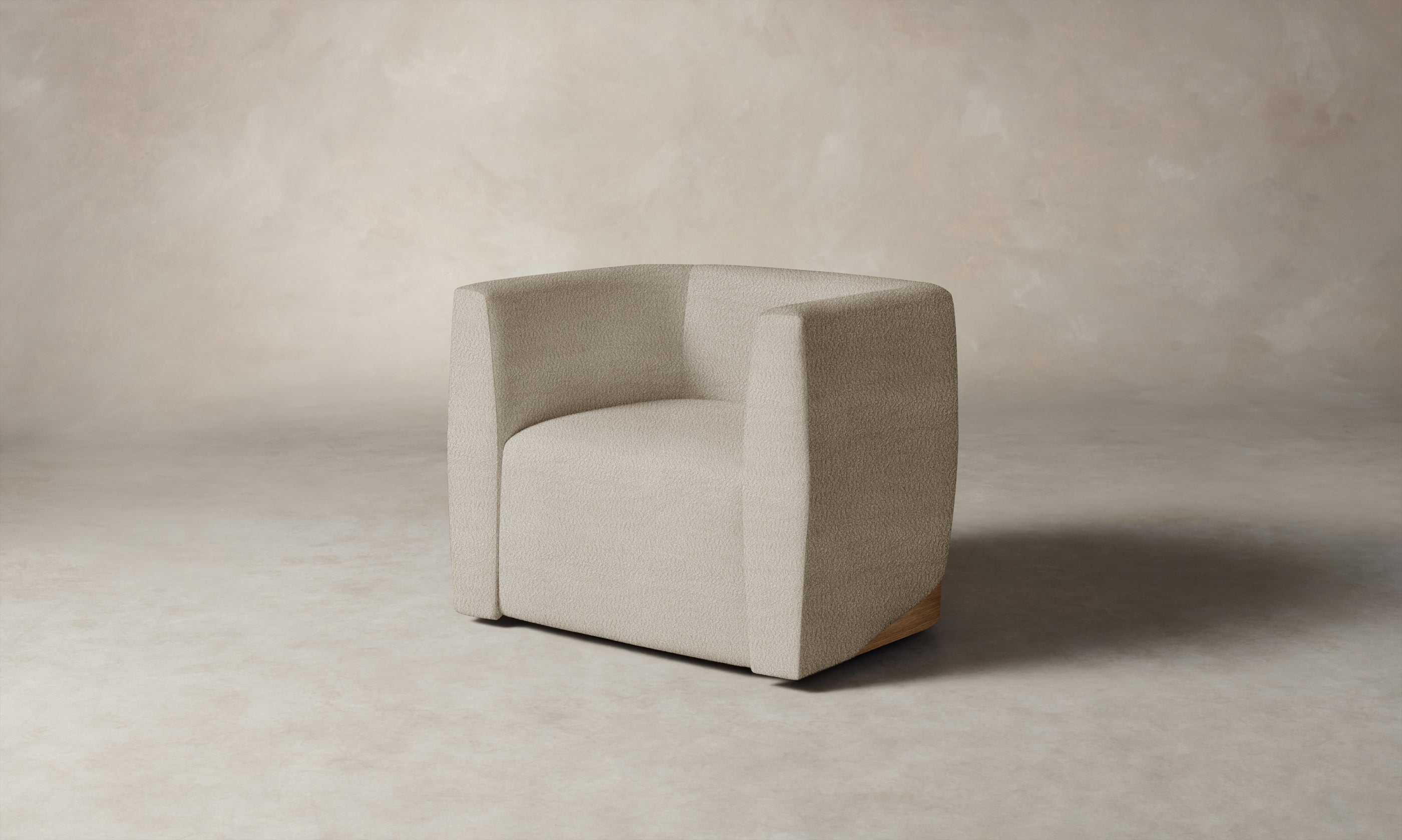 Henri Swivel Chair - Italian Bouclé Fabric Upholstered Accent Chair for Living Room, Bedroom & Office - Modern Fossil Gray Mid-Century Design with 360° Rotation