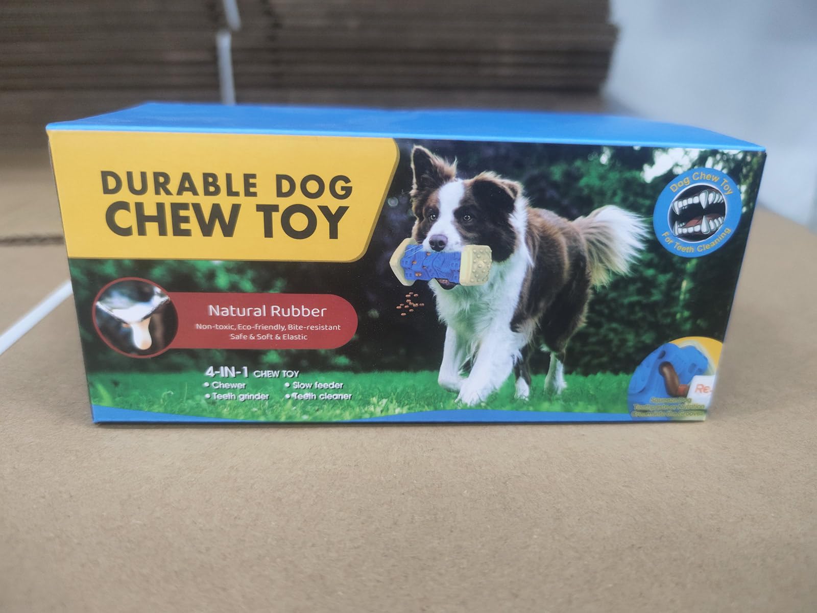 RUXAN Indestructible Dog Chew Toys for Aggressive Chewers - Durable Natural Rubber Interactive Treat Toy with Milk Flavor for Medium & Large Dogs - Perfect for Chewing, Chasing, Fetching & Playtime Training