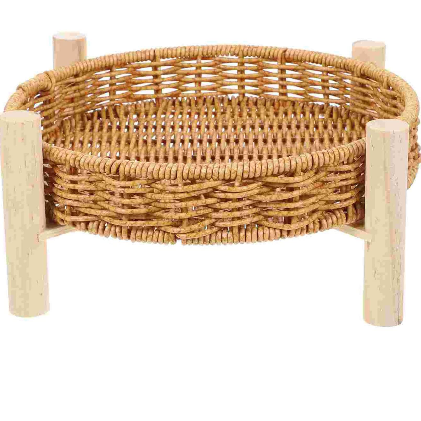 Round Woven Rattan Tray Basket - Decorative Serving Bowl for Fruit, Bread, Candy & Snacks | Pantry Storage & Table Decor | Perfect for Parties, Picnics & Home Organization