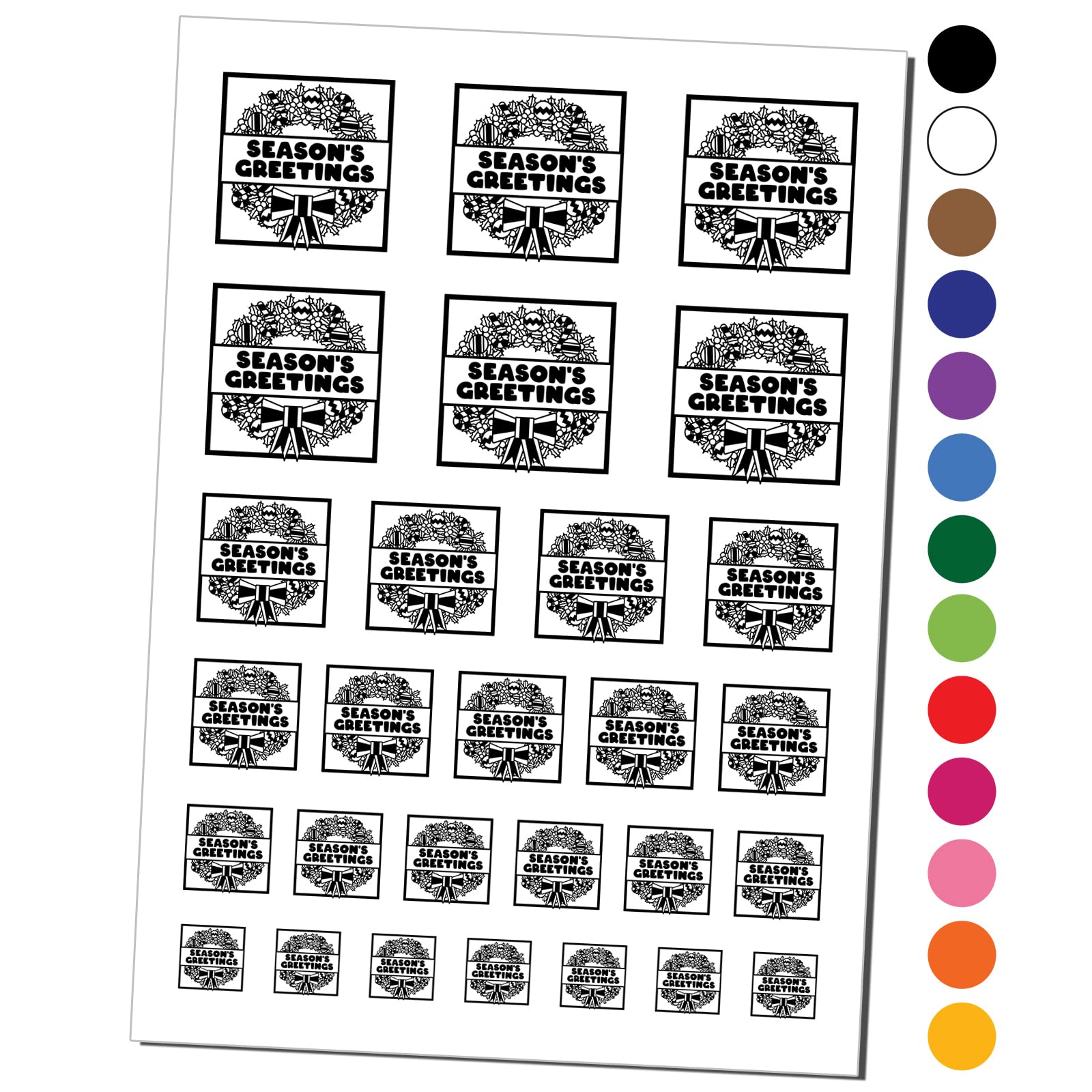 Festive Christmas Wreath Temporary Tattoos - Waterproof Fake Body Art Stickers for Holiday Parties (Black, 1 Sheet) | Perfect for Christmas Celebrations, Gift Exchanges & Festive Photo Booths
