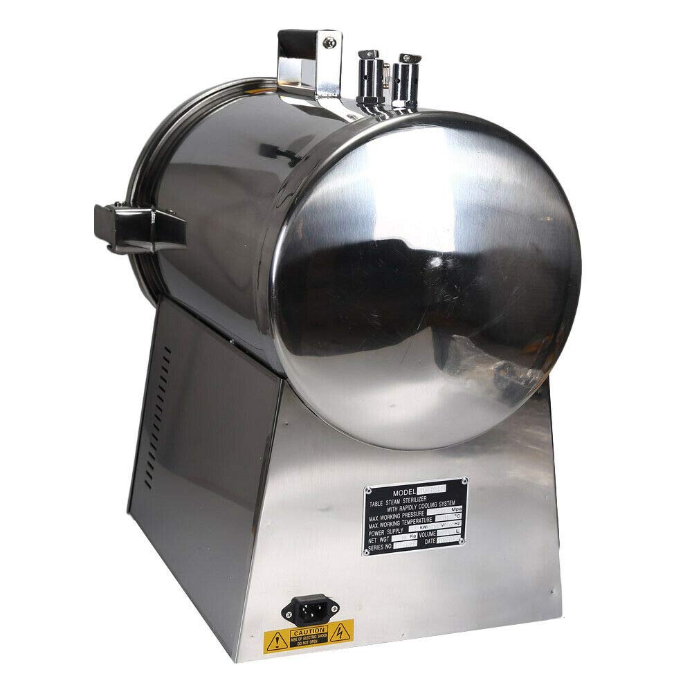 24L Stainless Steel Table Top Steam Sterilizer Autoclave - High Pressure Medical Equipment for Dental, Tattoo & Beauty Tools Sterilization