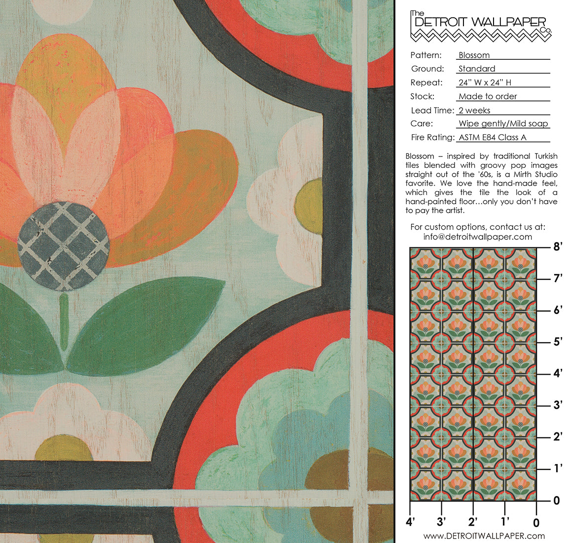 Blossom Floral Wallpaper - Peel and Stick Removable Wallpaper for Bedroom, Living Room, and Nursery Decor | Easy to Install DIY Home Decor