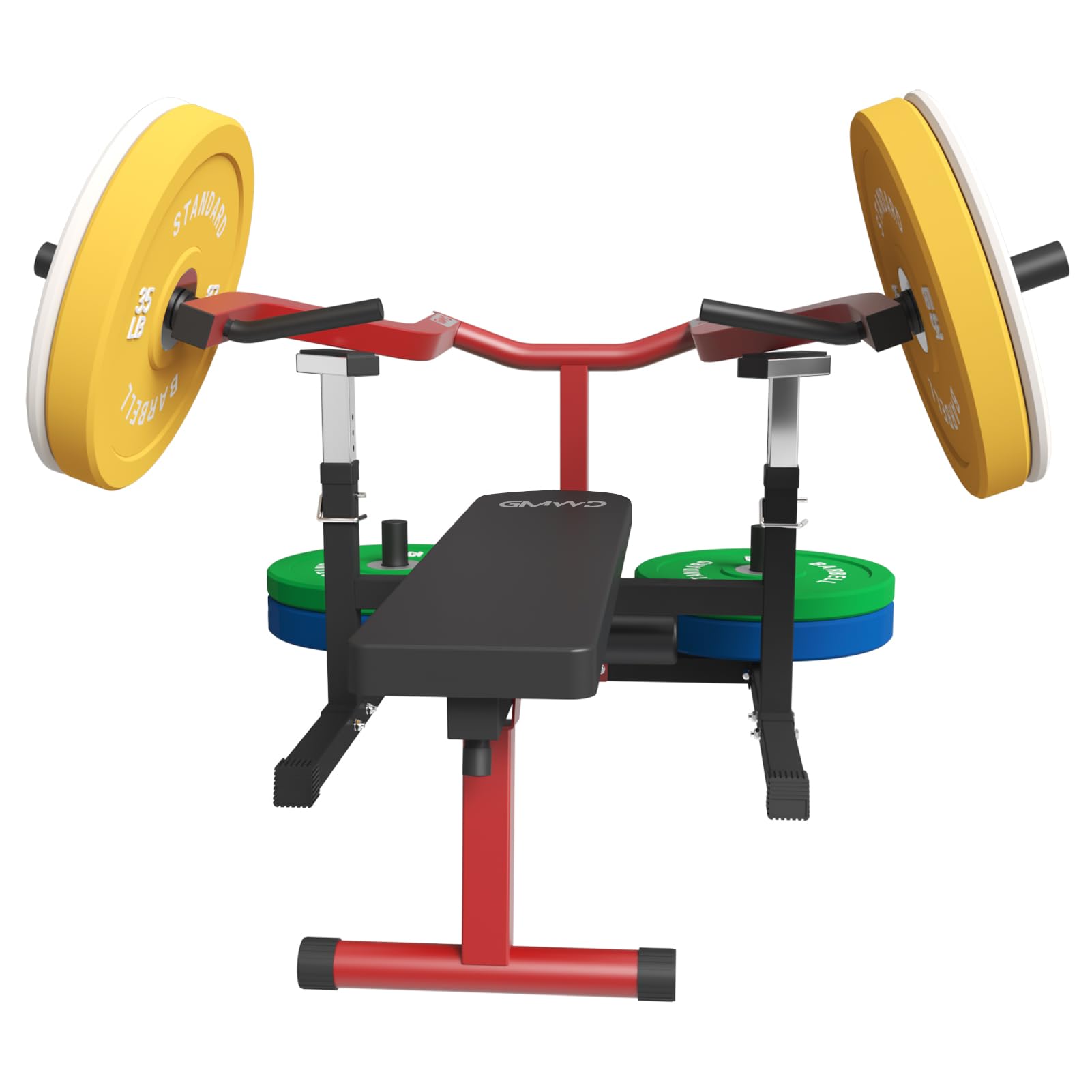 GMWD 1050LBS Chest Press Machine with Independent Converging Arms - Adjustable Flat/Incline Bench for Chest, Shoulder & Ab Workouts - Home Gym Equipment V1 - Perfect for Strength Training & Muscle Building at Home