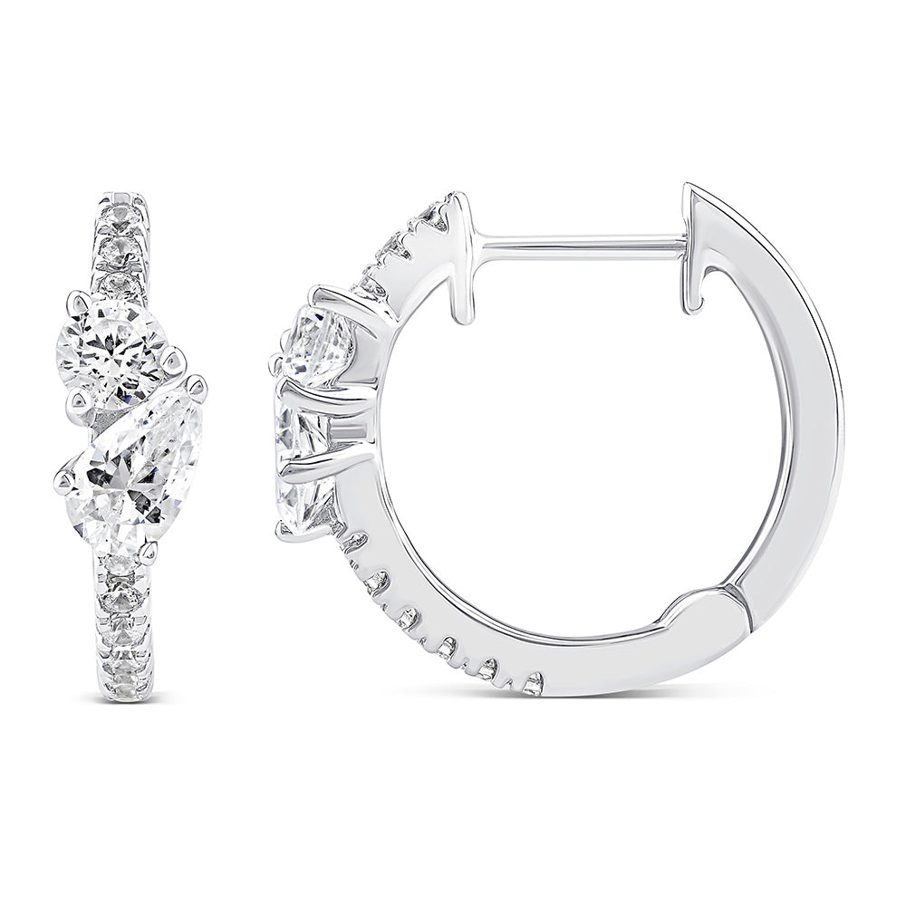 10ct White Gold Luminesce Lab Grown Diamond Hoop Earrings - 0.30 Carats, Hypoallergenic & Sparkling for Everyday Wear, Parties & Special Occasions