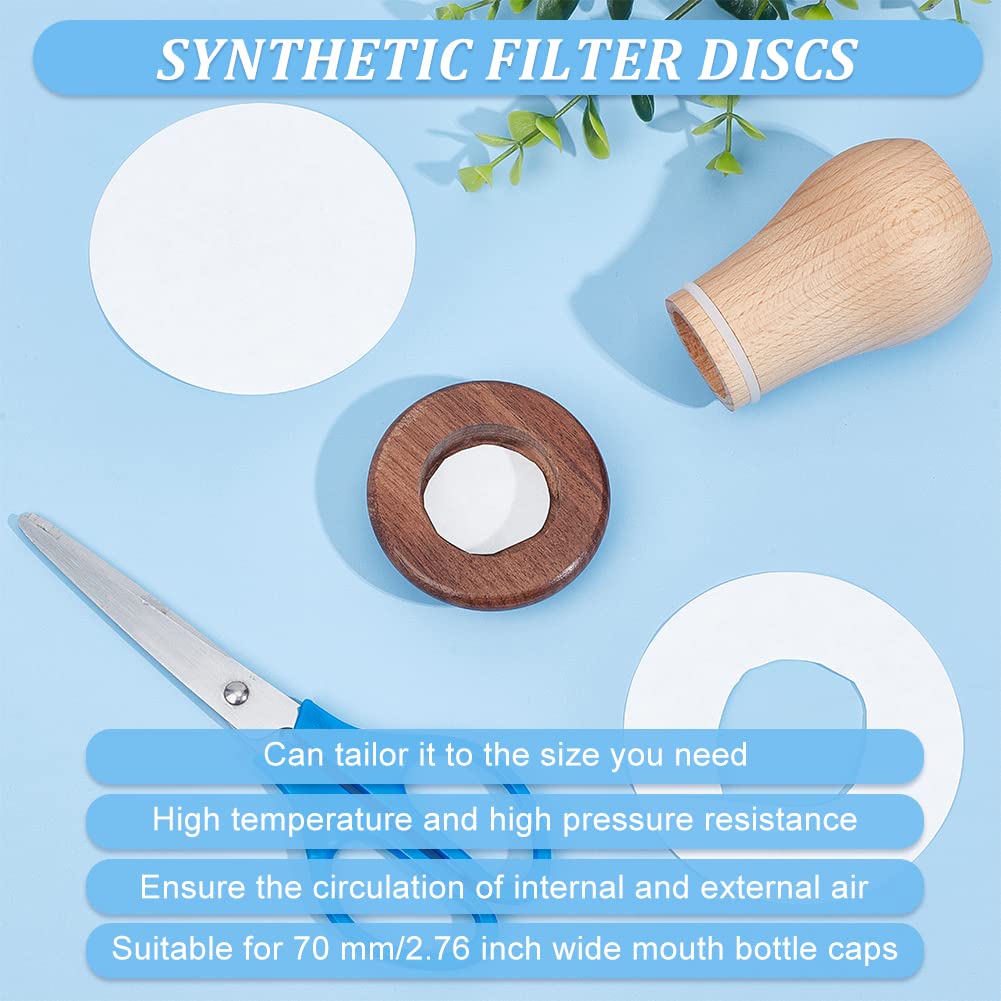 GORGECRAFT 100PCS 90mm High-Quality Synthetic Filter Discs - Cellulose Filter Paper for Buchner Funnel, Medium Speed Filtration, Mushroom Cultivation & Lab Use - Ashless, Circular Funnel Filters for Scientific Experiments & Coffee Brewing