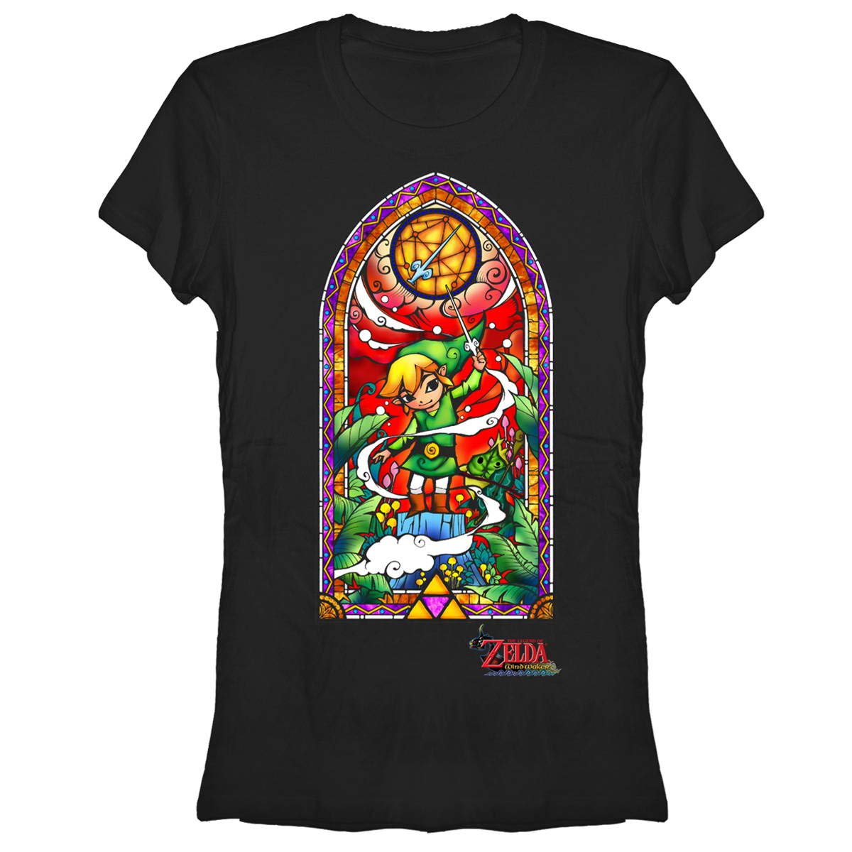 Nintendo Legend of Zelda Wind Waker Junior's Black T-Shirt Size Small - Official Licensed Video Game Apparel for Kids & Teens - Perfect for Cosplay, Gaming Events & Everyday Wear