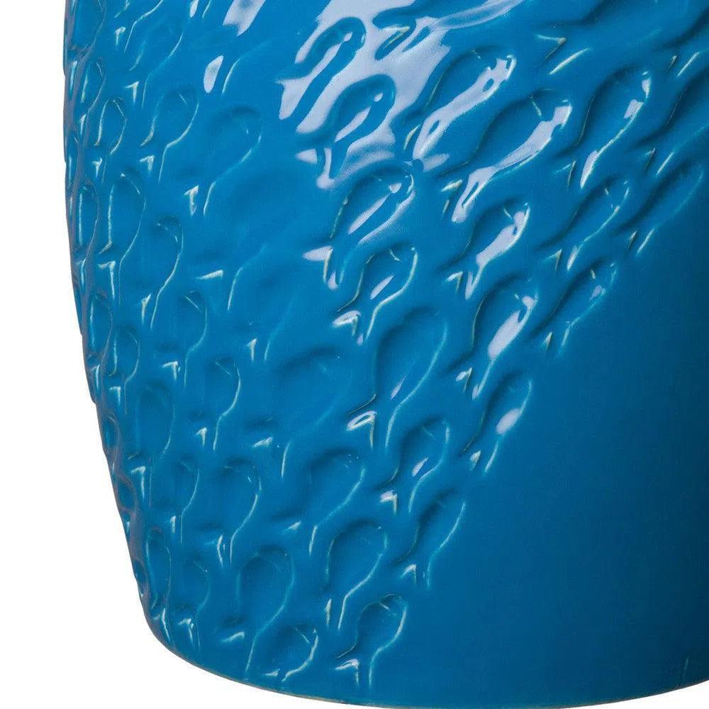 17 Inch Ceramic Garden Stool - Handcrafted Outdoor Fish Design Seat for Patio, Porch & Lawn Decor - Perfect for Garden, Poolside & Outdoor Relaxation
