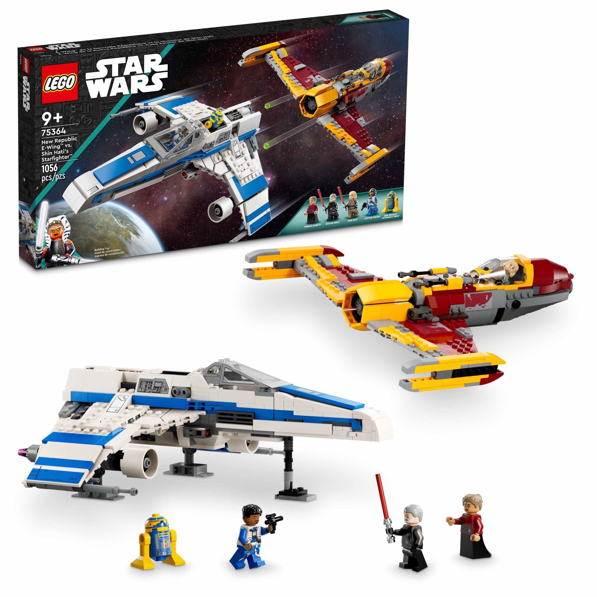 LEGO Star Wars Ahsoka New Republic E-Wing vs. Shin Hati's Starfighter 75364 Building Set | Based on Ahsoka TV Series | Includes 5 Star Wars Minifigures | Perfect for Star Wars Fans, Collectors & Creative Play | Great Gift for Kids & Adults | Space Battle Roleplay & Display Piece