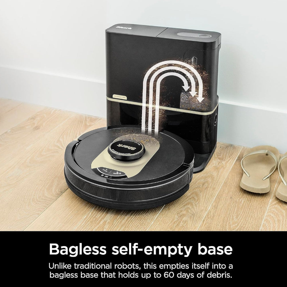 SHARK AV2501AE AI Robot Vacuum with XL HEPA Self-Emptying Base - Certified Refurbished with 90-Day Warranty | Perfect for Pet Hair, Hardwood Floors & Large Homes