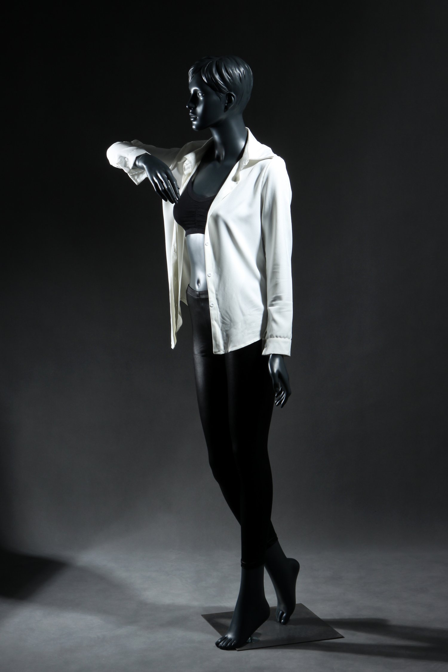 Abstract Style Grey Fiberglass Female Full Body Mannequin for Clothing Store Display, Window Dressing, and Fashion Boutique Visual Merchandising