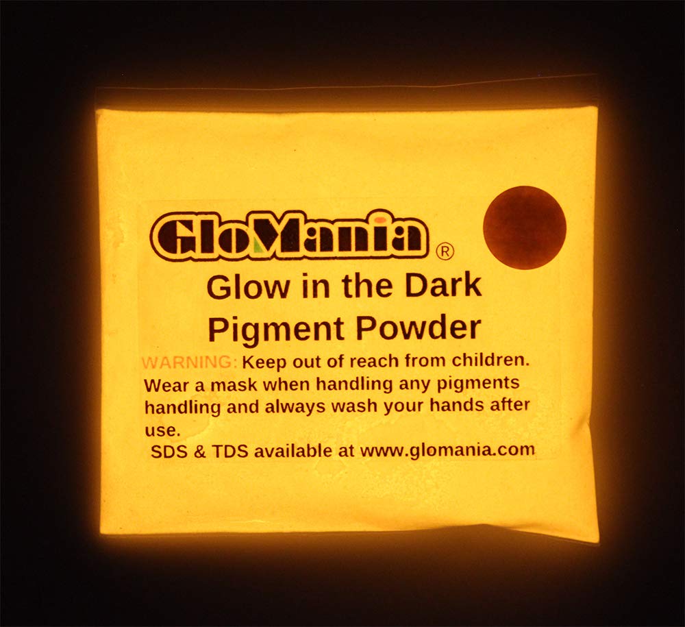 Strontium Aluminate Glow in The Dark Pigment Powder - White Glows Orange (8oz) | Long-Lasting Fluorescent Paint for DIY Crafts, Halloween Decor & Nighttime Safety Signs