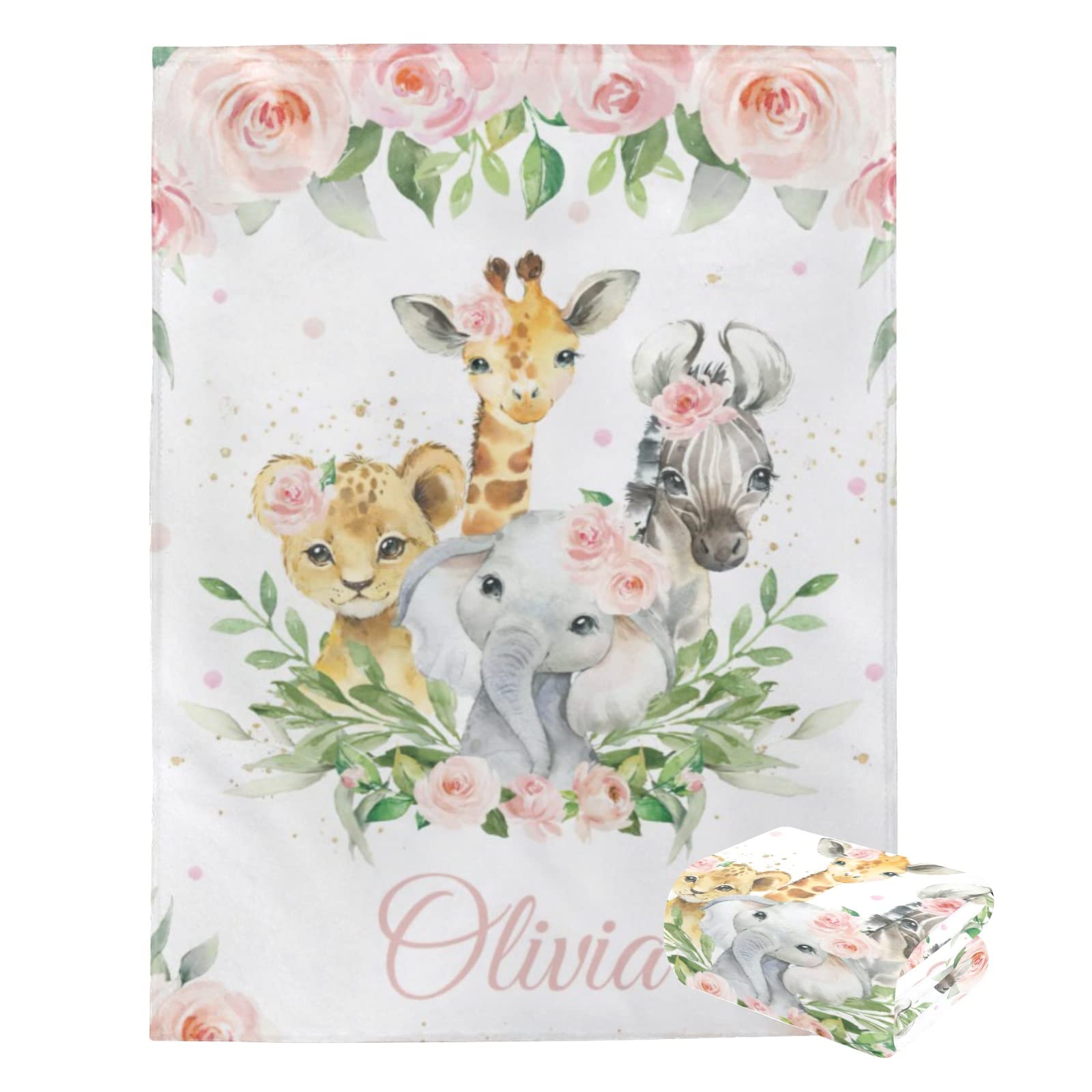 Custom Personalized Baby Blanket with Name - 60x80 Inch Soft Pink Receiving Blanket for Newborn Girls | Perfect Baby Shower Gift & Nursery Decor | Ideal for Swaddling, Cuddling & Photo Props
