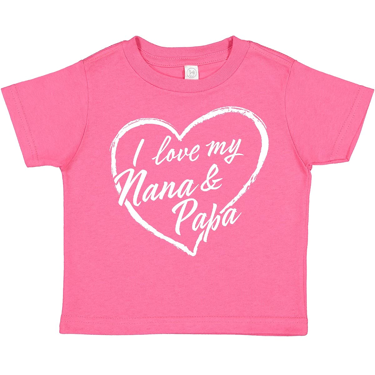 Inktastic I Love My Nana and Papa White Chalk Heart Toddler T-Shirt - Cute Grandparents Day Gift for Toddlers & Kids