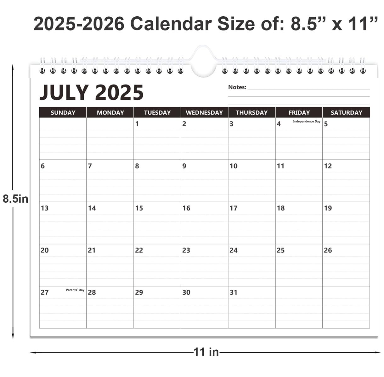 2025-2026 Wall Calendar | 18-Month Planner from July 2025 to December 2026 | Thick Paper Office & Home Organizer | 8.5