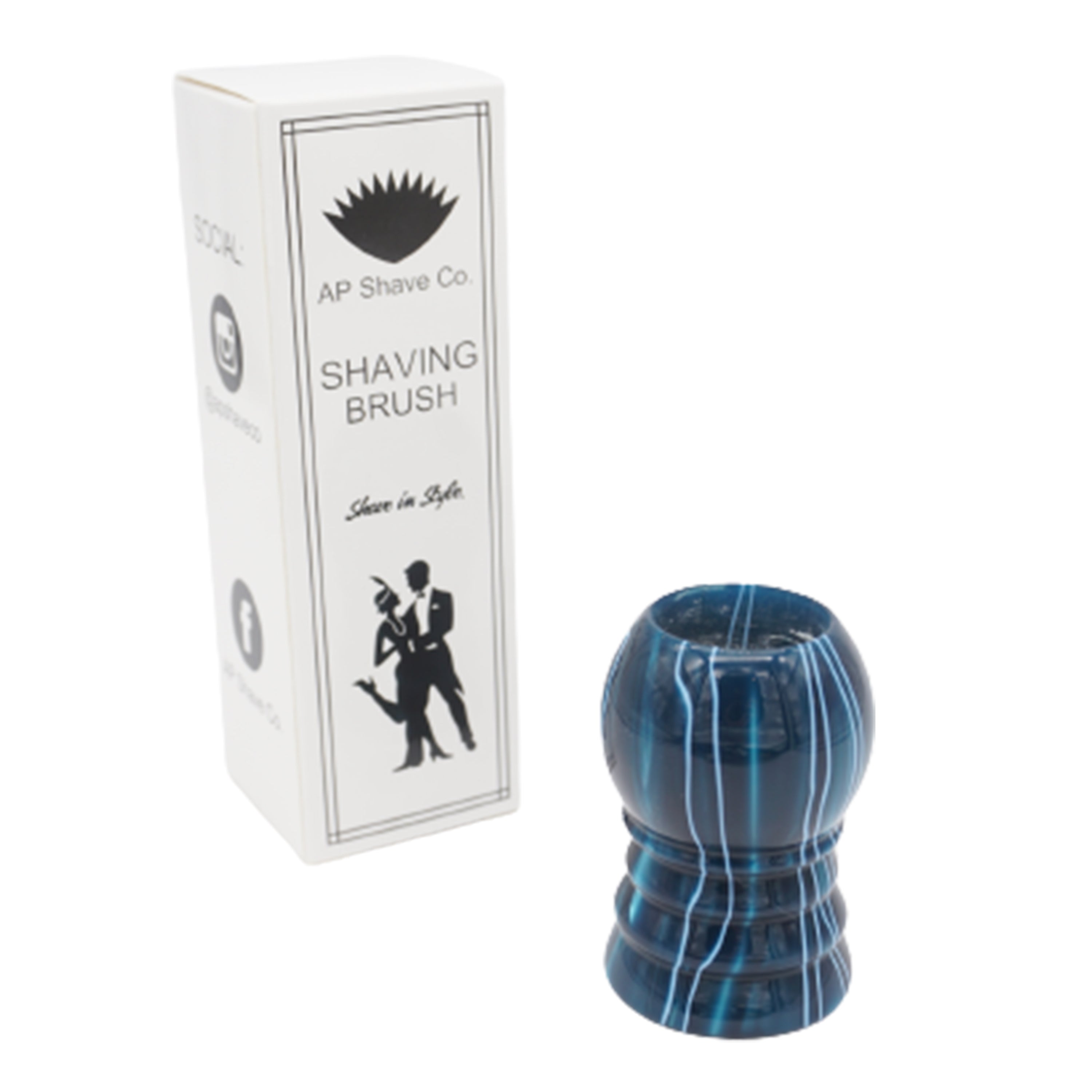Premium Ocean Waves Handcrafted Shaving Brush Handle - Fits 24mm & 26mm Knots - Perfect for Wet Shaving & Grooming Gifts - Luxury Bathroom Accessory for Men